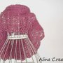 Scialle crochet "Dusty Rose" in lana mohair rosa polvere, moda donna,acessori inverno,spedizione gratuita,fatto a mano