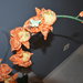 Orchidea arancio in vaso due rami fatta a mano