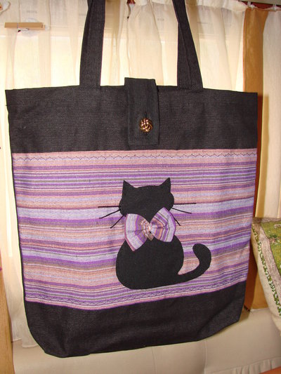 BORSA GATTO NERO IN TESSUTO FATTA A MANO IDEA REGALO NATALE BORSA GATTO NERO IN TESSUTO FATTA A MANO IDEA REGALO NATALE