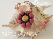 Bracciale/bracelet -Flower Rosa Antico/Oro - T03