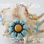 Bracciale/bracelet -Flower Azzurro/Oro - T03