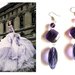 Orecchini "Violet glass" lunghi con vetro color viola