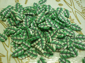 130 Fettine FOGLIA VERDE da Polymer Clay Canes