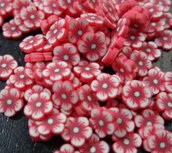 126 Fettine FIORE ROSSO da Polymer Clay Canes