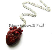 Collana cuore Anatomico - Anatomia anatomical heart miniatura emo dark partel goth extreme