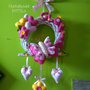 Ghirlanda fiocco nascita con farfalla, cuori e fiori Handmade KriTiLo