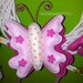 Ghirlanda fiocco nascita con farfalla, cuori e fiori Handmade KriTiLo