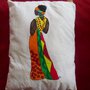 cuscino dipinto "donna africana"