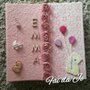 Album foto per bebè rosa con carta pizzo e nome