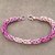 Bracciale chainmail micro bizantina sfumature rosa/viola