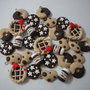 lotto 10 ciondoli fimo Nutella Crostatina abbracci gocciole pan di stelle handmade earrings