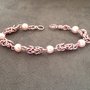 Bracciale chainmail micro bizantina rosa