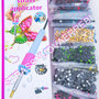 Applicatore strass + 6.000 strass + 3.000 borchie + carta strass