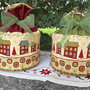 Natale - porta panettone casette