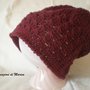 Cappello lana rosso Bordeaux uncinetto