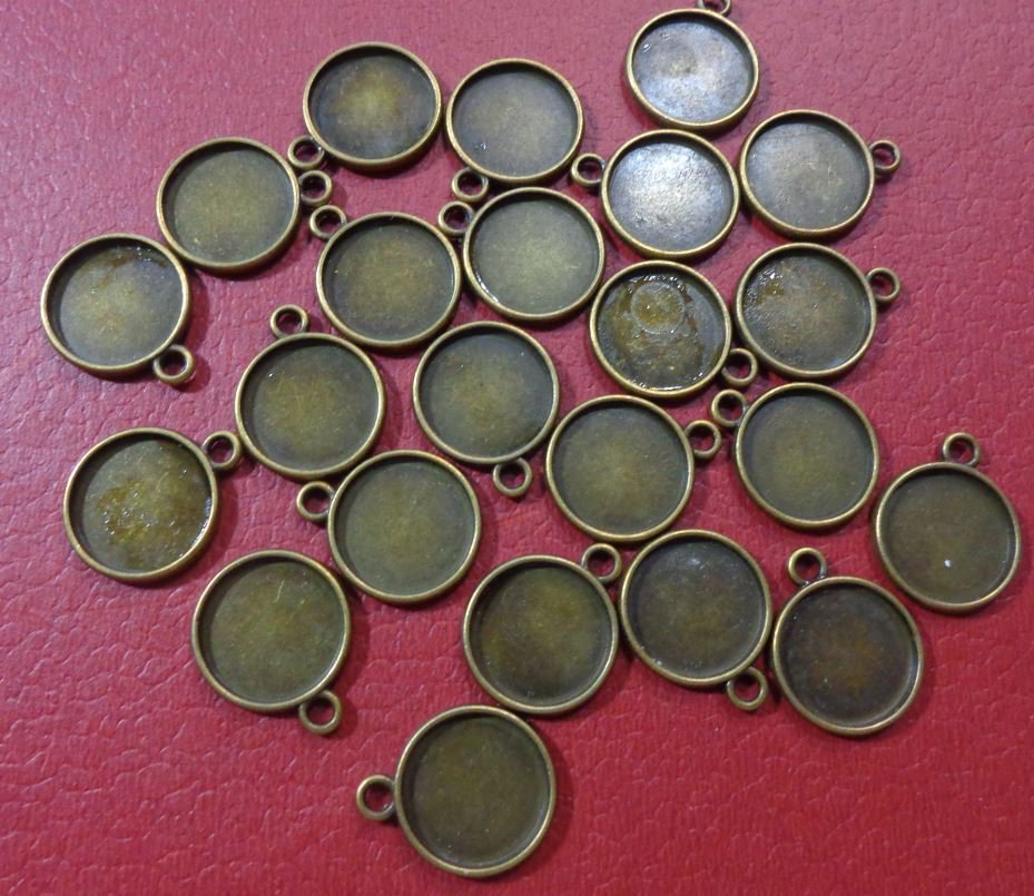 5 pezzi misura 20mm 25mm Base Cabochon impostazione doppio lato rotante rotondo ciondolo vassoi collana di fascino fai da te che fanno risultati