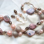 Collana e orecchini "Pink quartz"
