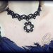 Collana Girocollo In Pizzo Nero Gotica Con Nappe E Strass, Choker Floreale Cavo Regolabile, Gioielli Vintage Per Donna E Ragazza