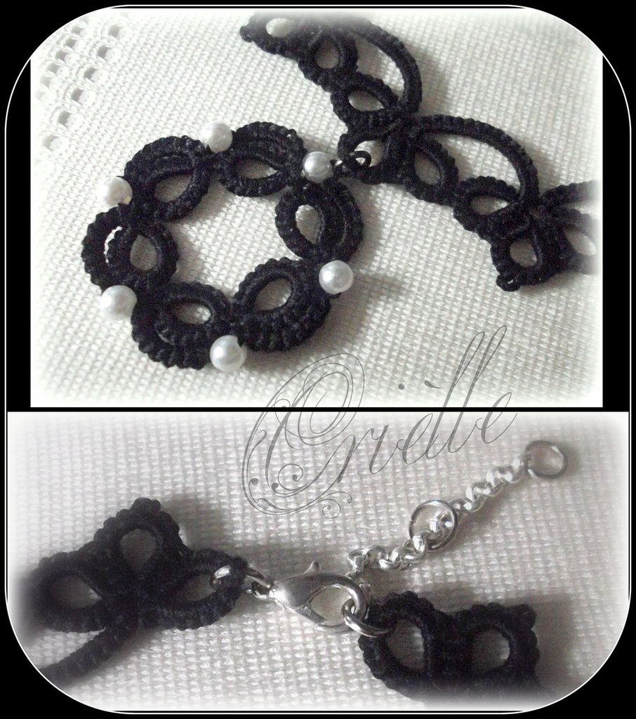 Collana Girocollo Gotica In Pizzo Nero Con Perline E Strass - Gioiello Regolabile Per Donne - 5