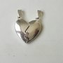 1 charm cuore divisibile in metallo argentato 25 x23mm circa 