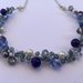 Collana fili argento, perline e cristalli - colore blu/azzurro