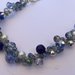 Collana fili argento, perline e cristalli - colore blu/azzurro