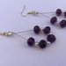 Orecchini fatti a mano, con cristalli viola e perle piccole