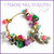 Bracciale Natale 2015 "Fufuorsetto viola verde oro" charm orsetto bijoux natalizi idea regalo economica bambina ragazza