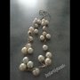 collana di corda e perle bianche