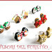 Set 6 Paia  Orecchini Perno Natale "Biscotti, donut, casetta marzapane, gingerbread, cupcake, pinguini" fimo cernit premo idea regalo bambina ragazza economica