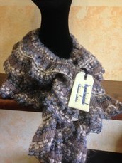 Foulard in lana e seta color polvere 