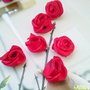 10 ROSELLINE ROSSE PER DECORAZIONI VARIE - HOBBY CREATIVI 