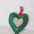 CUORE in Feltro verde e JUTA.DECORAZIONE di Natale.Da appendere alla porta,segnaposto.Adatto anche a cucina country per tutto l'anno.HAND Made