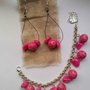 Bracciale e orecchini in perle rosa effetto murrine.