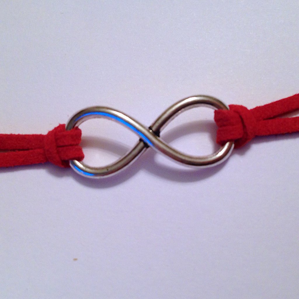 Cupimatch Braccialetto in pelle intrecciata con simbolo dell'infinito, per uomo e donna, colore: bianco
