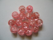 15pz Perle vetro rosa