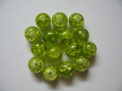 15pz Perle vetro verde