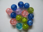 15pz Perle vetro colorate