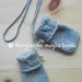 Muffole neonato trecce in pura lana merino extrafine superwash colore grigio perla