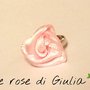 Anello misura baby con rosellina in raso fatta a mano