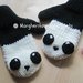 Manopole "panda" per bambino in pura lana merino superwash fatte a mano