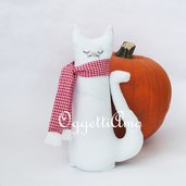 Fermaporta 'Gatto bianco' in cotone: un'idea regalo originale e personalizzabile!