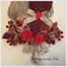Albero in lana cotta tinta naturale con cuore bordò e rose rosse