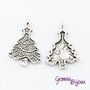 Charm argento tibetano albero di Natale, 23x17mm