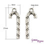 Charm argento tibetano candy canes, 27x9x3mm