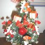 NOVITA - JUST XMAS - Albero di natale con BULL TERRIER con cuori rossi  - 30 cm fimo 