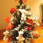 NOVITA - JUST XMAS - Albero di natale con BULL TERRIER  e stelle dorate glitter   - 30 cm fimo 