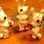 NOVITA - JUST XMAS- fimo  - Angioletti di natale  BULL TERRIER  da appendere - idea regalo   - uno a scelta 