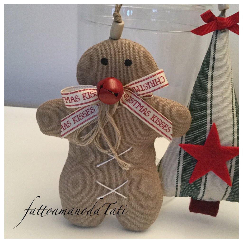 Decorazioni Natalizie B In Cotone,gingerbread,stella,albero E Cuore ...