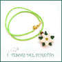 Collana Natale 2015 "Stella di Natale bianca su base verde chiaro" FImo cernit premo idea regalo bijoux natalizi bambina donna per lei kawaii